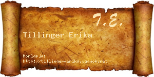 Tillinger Erika névjegykártya